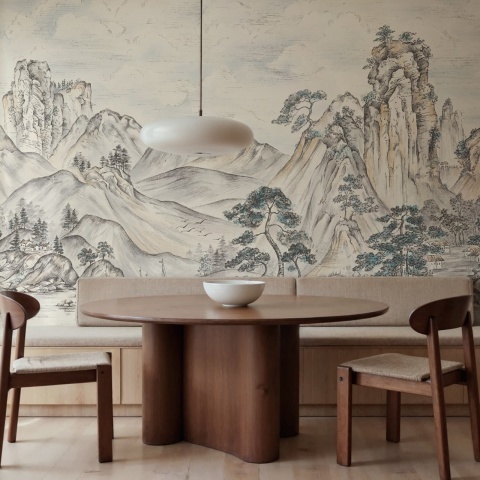 Fototapet, Timeless Pines, Beige, Rebel Walls
