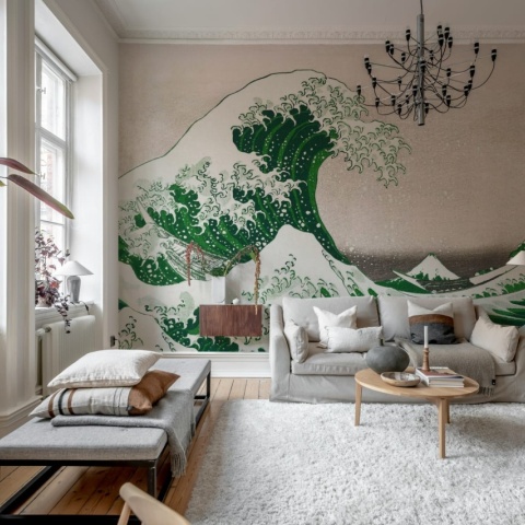 Fototapet, Under the Wave off Kanagawa, Green, Rebel Walls