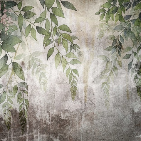 Fototapet, Vintage Leafs, Green, Rebel Walls - Img 2