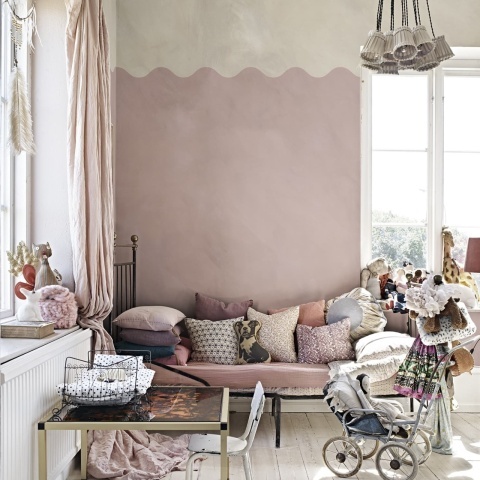 Fototapet, Wave Border, Pink, Rebel Walls