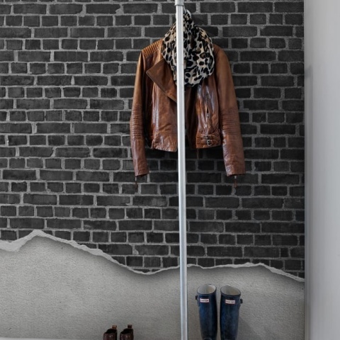 Fototapet, Well-Worn Brick Wall, Black, Rebel Walls - Img 3