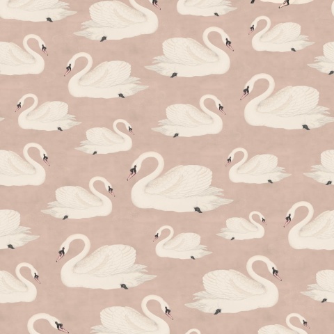 Fototapet, Whooper Swan, Soft Pink, Rebel Walls - Img 2