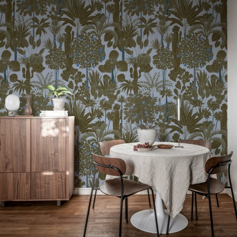 Fototapet, Wild Tropics, Light Blue, Rebel Walls