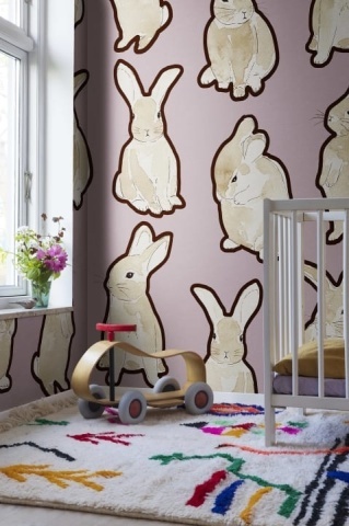 Fototapet, Year of the Bunny, Lilac, Rebel Walls