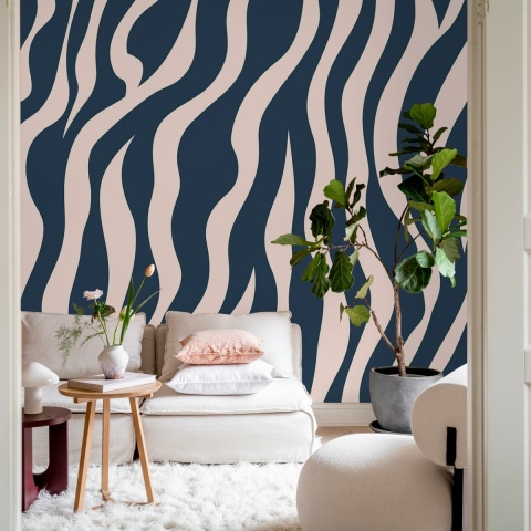 Fototapet, Zebra Lines, Blue &amp; Pink, Rebel Walls - Img 3