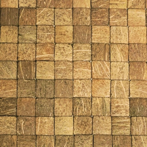 Panou decorativ 3D, Coconut, Honai Aqua Brown, 6 placi 42x42cm, 1.05 mp