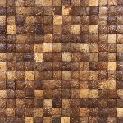 Panou decorativ 3D, Coconut, Mbaru Niang Natural, 6 placi 42x42cm, 1.05 mp