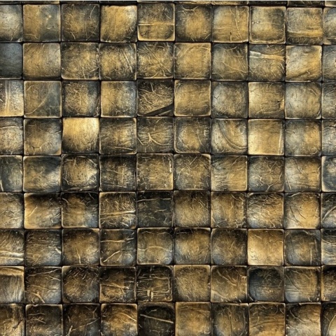 Panou decorativ 3D, Coconut, Tongkonan Black Gold, 6 placi 42x42cm, 1.05 mp - Img 5