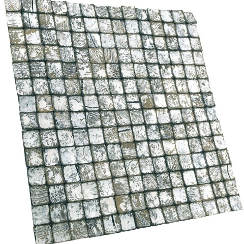 Panou decorativ 3D, Coconut, Tongkonan White Wash, 6 placi 42x42cm, 1.05 mp - Img 5