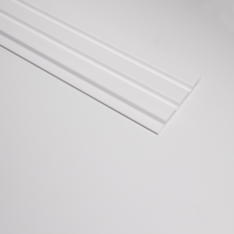 Panou riflaj decorativ 3D Olmo, Alb, 12.2x1.2x270 cm - Img 3