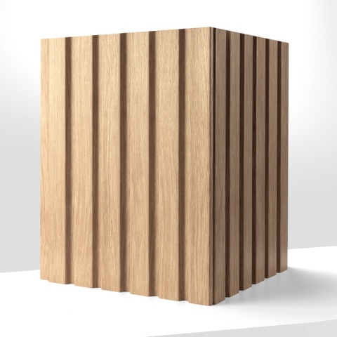 Panou riflaj decorativ 3D Olmo, Oak Gold II, 12.2x1.2x270 cm - Img 4
