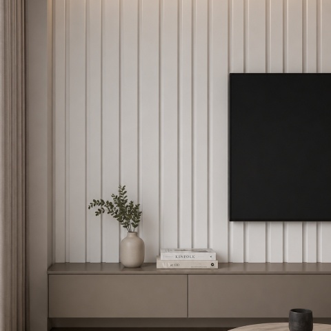 Panou riflaj decorativ 3D, PNH883 - 25x1.9x200 cm - Img 2