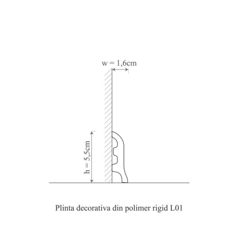 Plinta polimer rigid, Allegria, L1-5.5x1.6x200 cm - Img 2