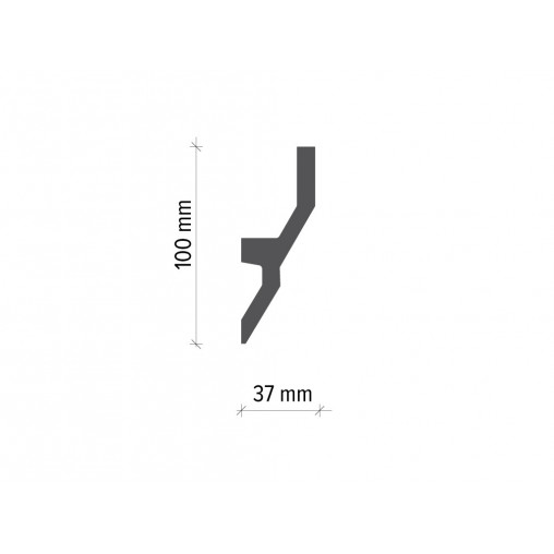 Profil pentru banda LED din poliuretan KF720 - 10x3.7x200 cm - Img 2