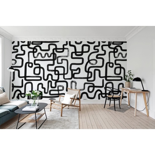 Tapet Artzy Lines, Graphite, Rebel Walls - Img 3