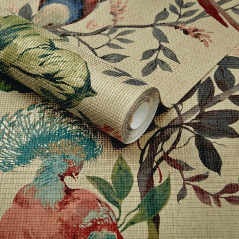 Tapet, Bird Sonnet, Lacquer Luxury Paperweave, (fibre naturale), 1838 Wallcoverings, 5.1mp / rola - Img 2