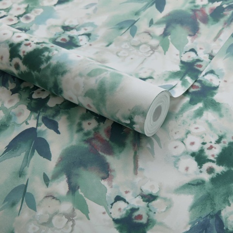 Tapet, Cascade, Clover Green Luxury Floral, 1838 Wallcoverings, 5.3mp / rola - Img 2