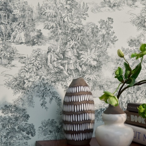Tapet lavabil, Toile de Jouy 7766, 5.3mp / rola - Img 3