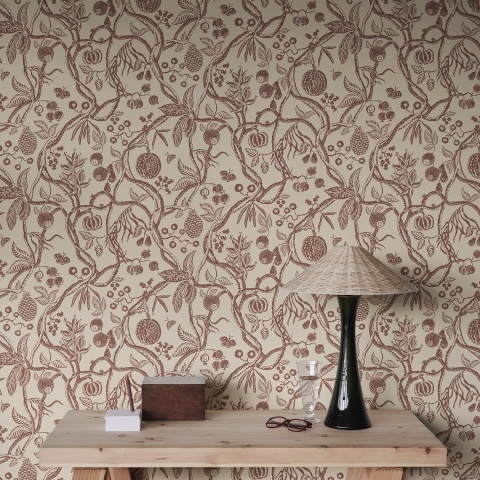 Tapet lavabil, Tree of Life, Burgundy, Sandberg, 5.3mp / rola - Img 3