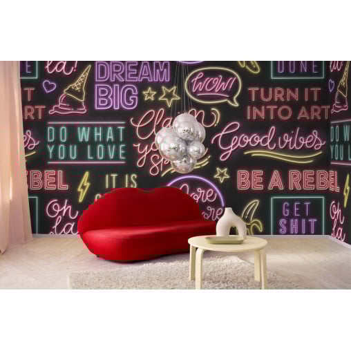 Tapet Neon Vibes, Black, Rebel Walls