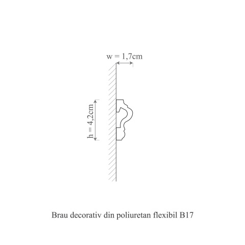 Brau poliuretan flexibil, Manavi, B17F-4.2x1.7x200cm - Img 2