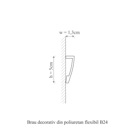 Brau poliuretan flexibil, Manavi, B24F-5x1.3x200 cm - Img 2