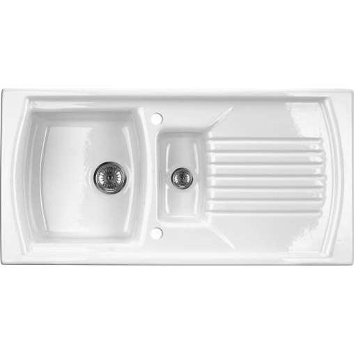 Chiuvetă ceramică, 1,5-cuve cu picurător, Lusitano, ZCL_651N