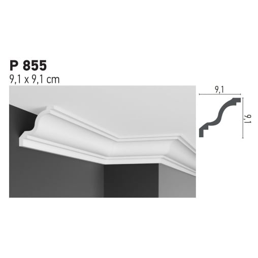 Cornisa decorativa flex P855F-9.1x9.1x200cm - Img 3