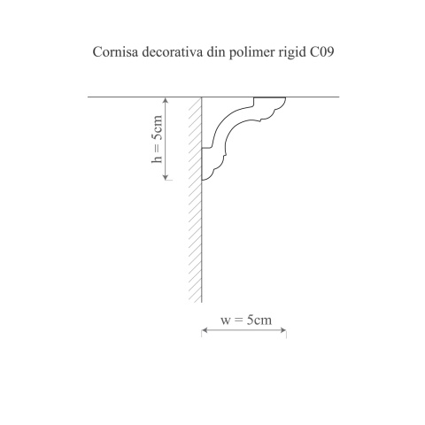 Cornisa polimer rigid, Manavi, C9 - 5x5x200 cm - Img 2