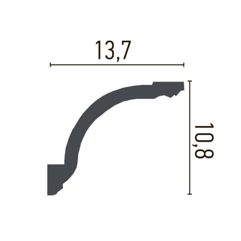 Cornisa poliuretan flexibil C746F - 10.8x13.7x200 cm - Img 2