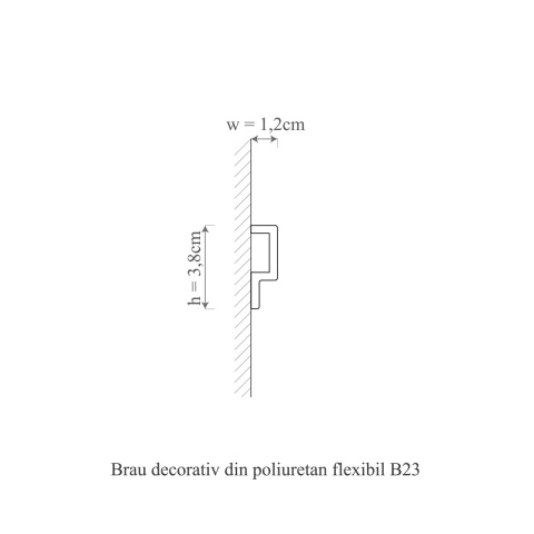 Cornisa poliuretan flexibil, Manavi, B23F-3.8x1.2x200cm - Img 2