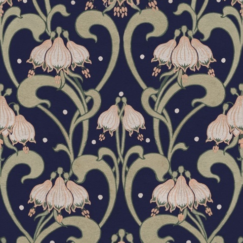 Fototapet, Art Nouveau Flower, Blue, Rebel Walls - Img 2