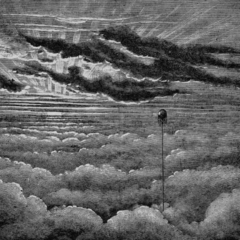 Fototapet, Balloon in the Sky, Graphite, Rebel Walls - Img 4
