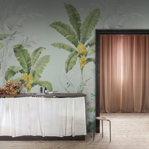 Fototapet, Banana Tree Jungle, Light Blue, Rebel Walls - Img 3