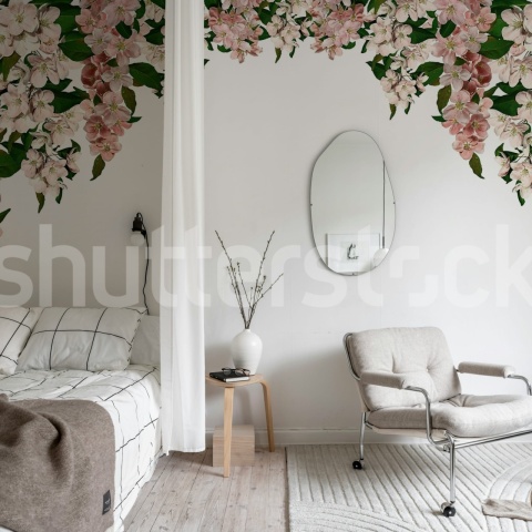 Fototapet, Bloom Garland, Soft Pink, Rebel Walls - Img 3