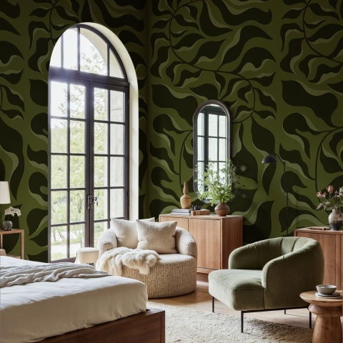 Fototapet, Bold Botanica, Dark Green, Rebel Walls - Img 3