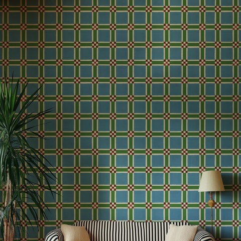 Fototapet, Bold Grid, Green, Rebel Walls - Img 3