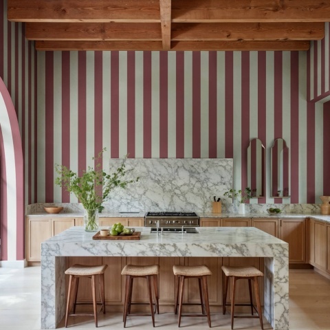 Fototapet, Bold Stripes, Blue, Rebel Walls