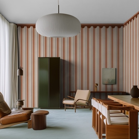 Fototapet, Border Stripe, Brown, Rebel Walls