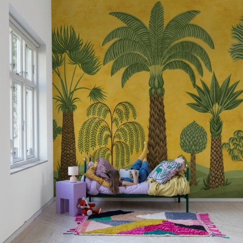 Fototapet, Botanical Bliss, Yellow, Rebel Walls