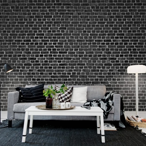 Fototapet, Brick Wall, Black, Rebel Walls - Img 3