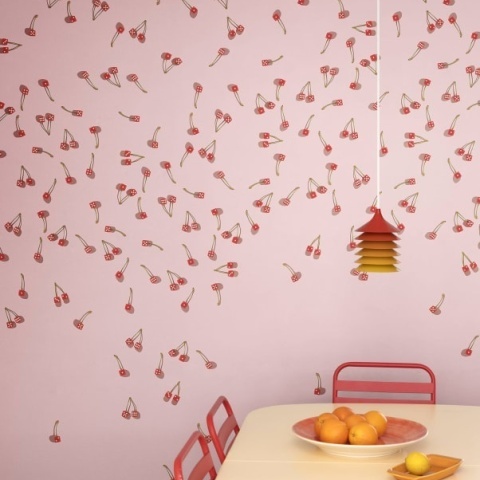 Fototapet, Cherry Dice, Pink, Rebel Walls