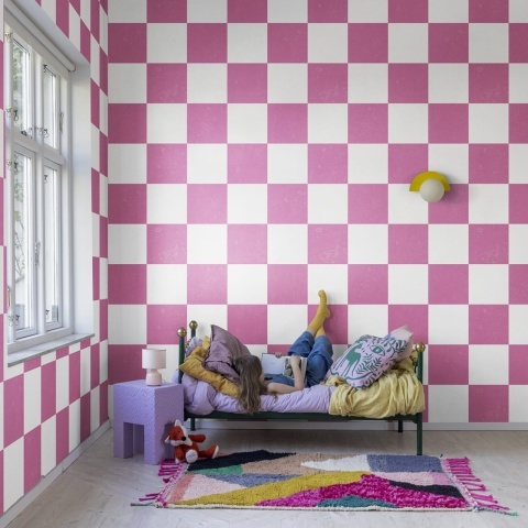 Fototapet, Chess, Pink, Rebel Walls