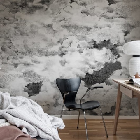 Fototapet, Chubby Clouds, Graphite, Rebel Walls