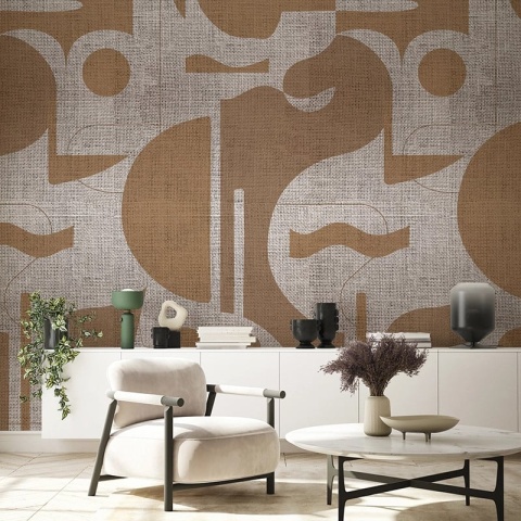 Fototapet Contours in Bold (cream) - personalizat, VLAdiLA - Img 5