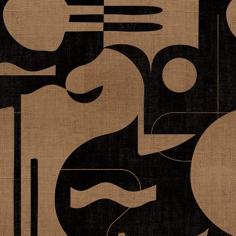 Fototapet Contours in Bold (Mocha) - personalizat, VLAdiLA - Img 2