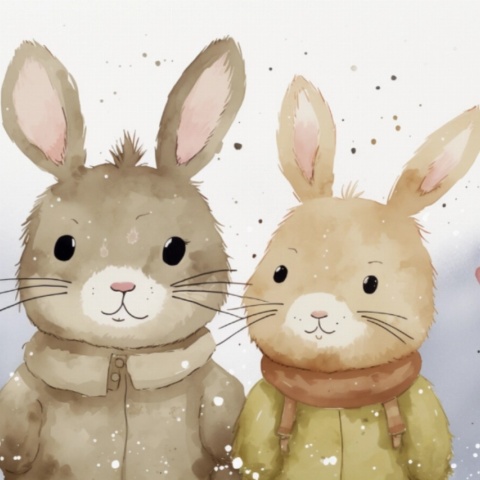 Fototapet copii, Cute bunnies 008 - Img 2