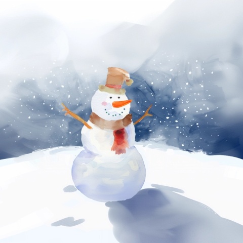 Fototapet copii, Winter snowman 007 - Img 2