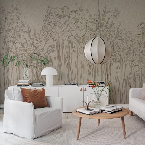 Fototapet, Daffodil, Beige, Rebel Walls