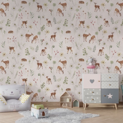 Fototapet Dancing Deer - White, Kikki Belle - Img 4